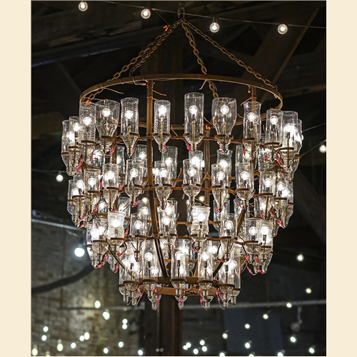 "Champagne Dress Chandelier-close-1"