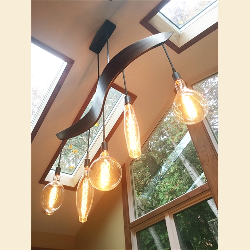 "Curves-Edison Ceiling Light-from below"