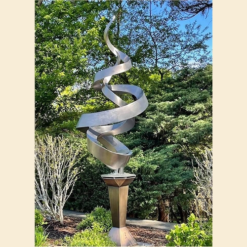 Spiral Alchemy, View 1, full sculpture from side