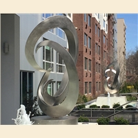 Concentric Conversation  1 and 2, View of both sculptures at front entrance